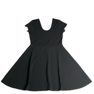 Planet Gold Juniors Black Scoop-Neck Fit Flare Dress Med Textured Mini